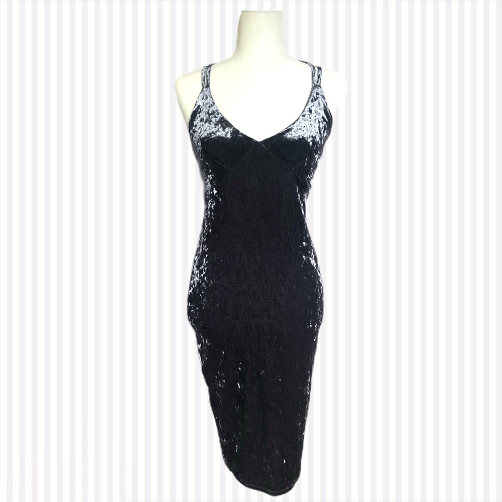 3/$30 Derek Heart Blue/Gray Velvet Dress (NWOT)